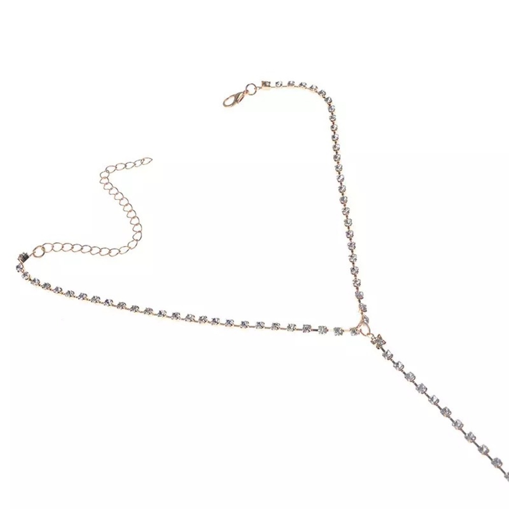 Charm Silver Body Chain Crystal Rhinestone Harness - Picture 8 of 12
